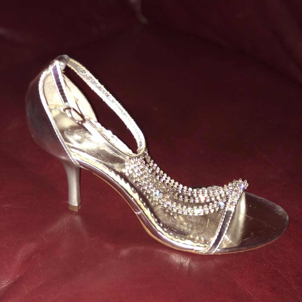 Silver High Heel Sandals